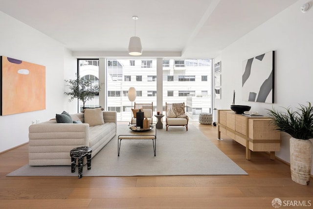 1 Steuart Ln Unit 608, San Francisco, CA 94105 - living area with wood finished floors and expansive windows