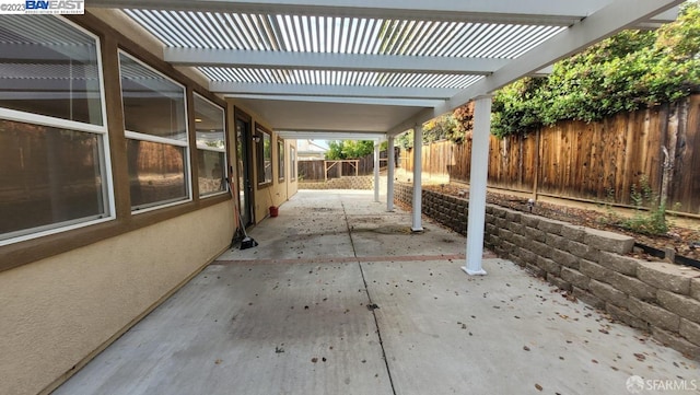 view of patio / terrace featuring a pergola