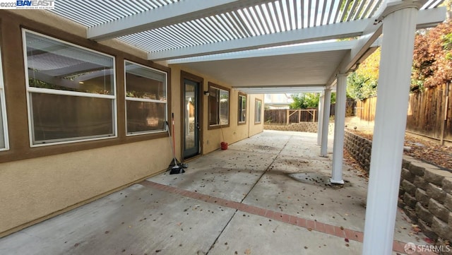 view of patio / terrace featuring a pergola