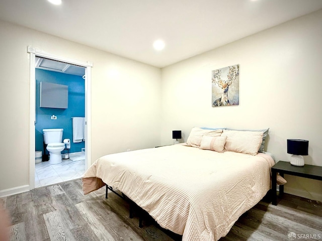 38002 Stenhammer Dr, Fremont, CA 94536 - bedroom featuring recessed lighting, wood finished floors, baseboards, and connected bathroom
