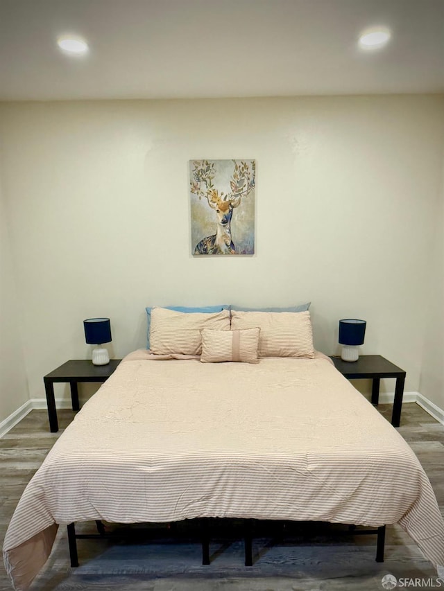 38002 Stenhammer Dr, Fremont, CA 94536 - bedroom with baseboards, wood finished floors, and recessed lighting