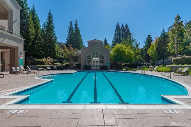 view of pool with a patio