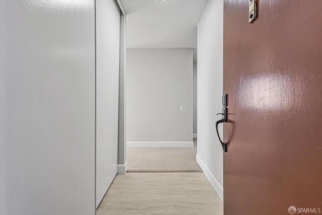 hallway featuring light hardwood / wood-style floors