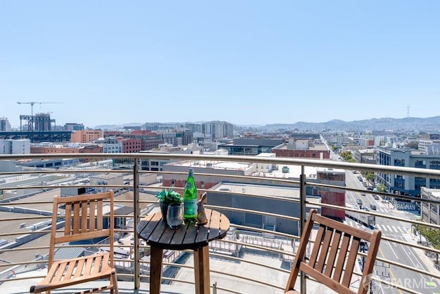 balcony with a mountain view