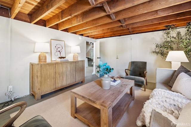 600 Ellsworth St, San Francisco, CA 94110 - living room featuring beam ceiling