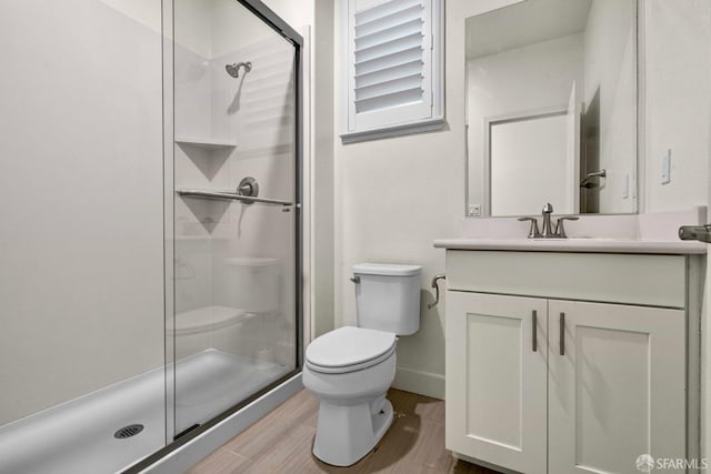 382 Crestview Cir, Daly City, CA 94015 - full bath with vanity, a shower stall, and wood finished floors
