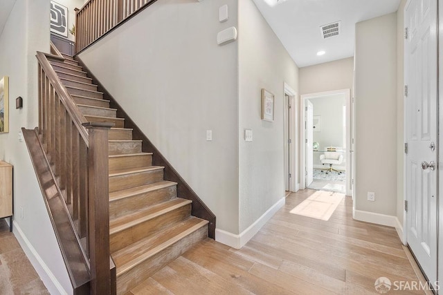 192 Montevina Way, Hayward, CA 94545 - stairs with baseboards, wood finished floors, and recessed lighting