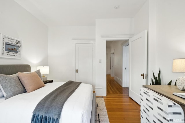 bedroom featuring light wood-type flooring