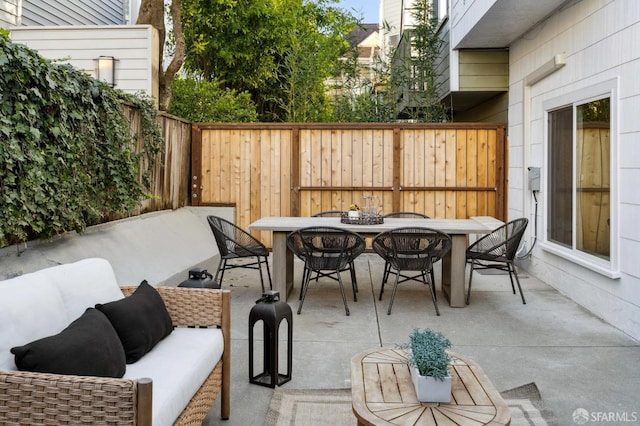 view of patio with outdoor lounge area