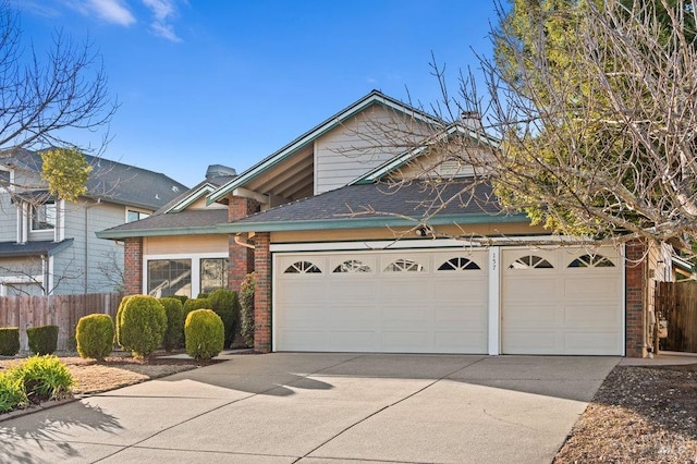 view of front of property featuring a garage