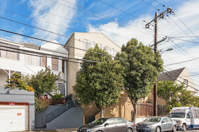 view of property featuring a garage