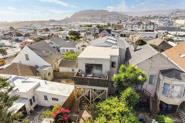 bird's eye view with a mountain view