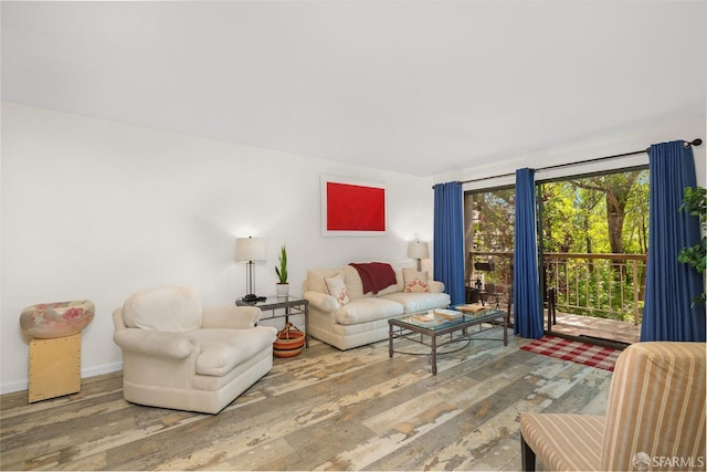 living room featuring wood-type flooring