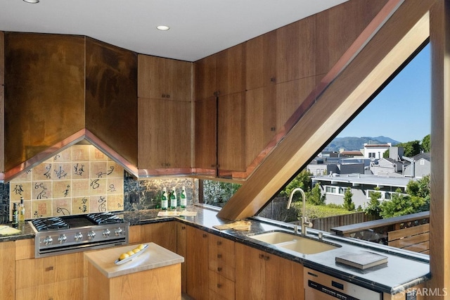 view of patio / terrace featuring an outdoor kitchen and a sink