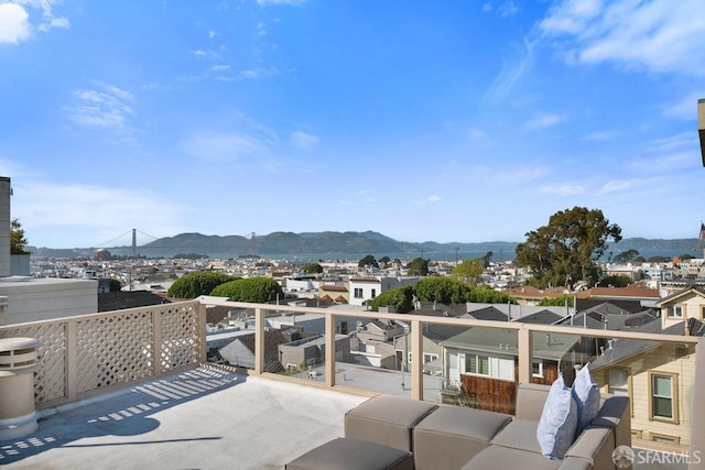 balcony with a mountain view