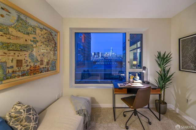 office area featuring carpet floors