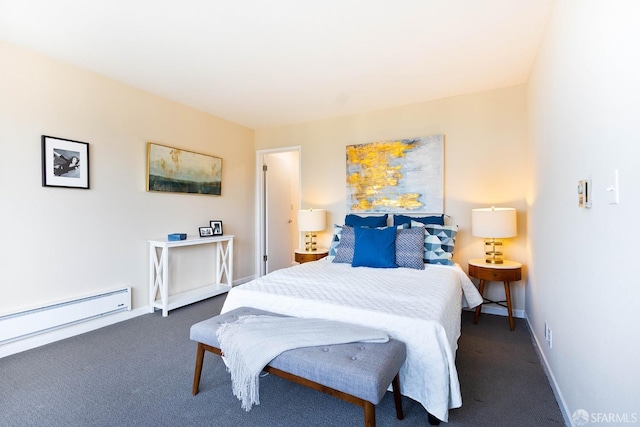 1360 9th Ave Unit 7, San Francisco, CA 94122 - bedroom featuring dark colored carpet and baseboard heating