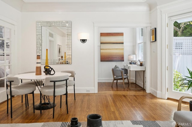 1205 Oak St Unit 2, San Francisco, CA 94117 - dining room with wood finished floors and ornamental molding