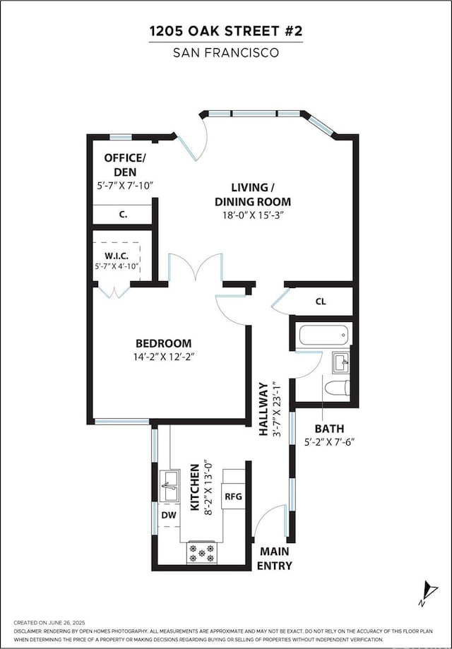 1205 Oak St Unit 2, San Francisco, CA 94117 - view of property floor plan