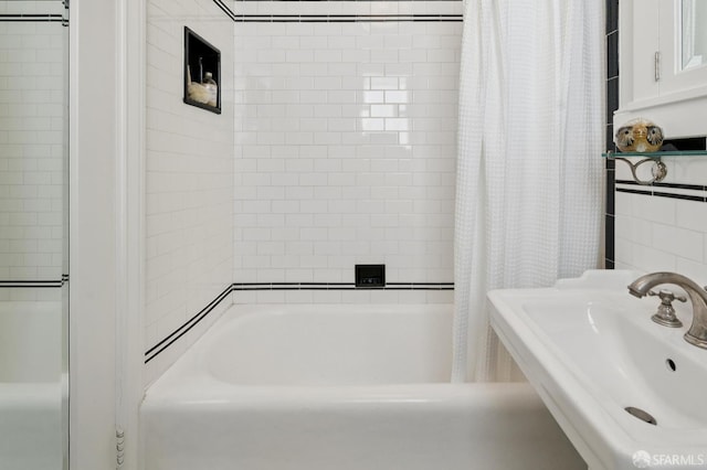 1205 Oak St Unit 2, San Francisco, CA 94117 - bathroom featuring a sink and shower / bath combination with curtain