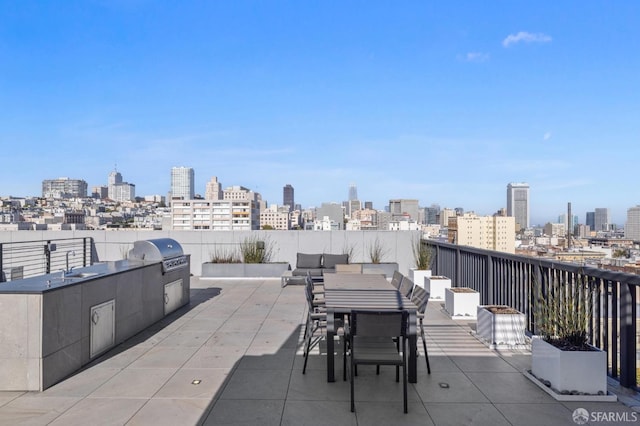 1433 Bush St Unit 702, San Francisco, CA 94109 - view of patio / terrace with a balcony, a grill, and sink