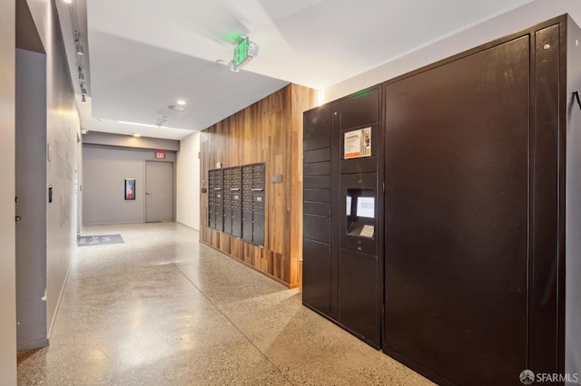 1433 Bush St Unit 702, San Francisco, CA 94109 - hallway with mail boxes and wood walls