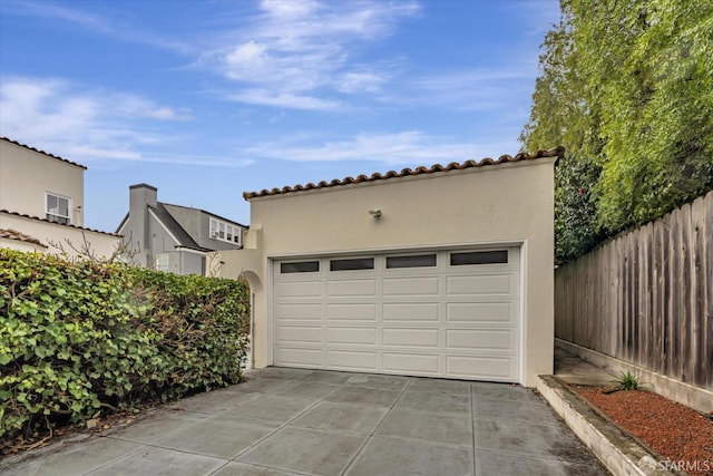 view of garage