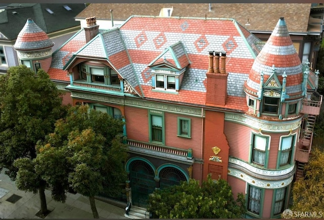 view of front of property with a chimney