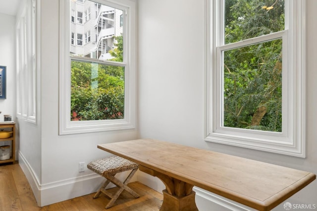 837 Union St, San Francisco, CA 94133 - dining area with healthy amount of natural light, wood finished floors, and baseboards