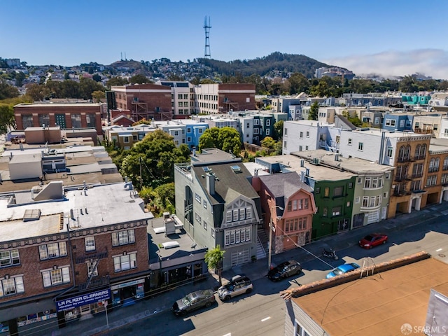 bird's eye view featuring a mountain view