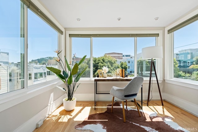 sunroom / solarium with a healthy amount of sunlight