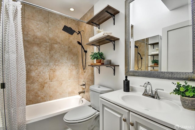 1675 Quint St, San Francisco, CA 94124 - full bathroom with shower / bathtub combination with curtain, toilet, and vanity