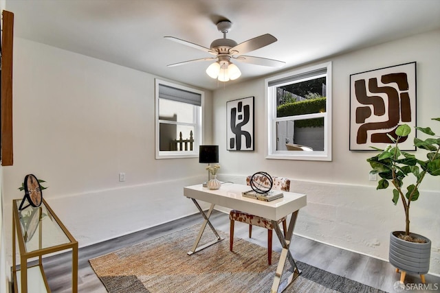 1675 Quint St, San Francisco, CA 94124 - office featuring a ceiling fan and wood finished floors