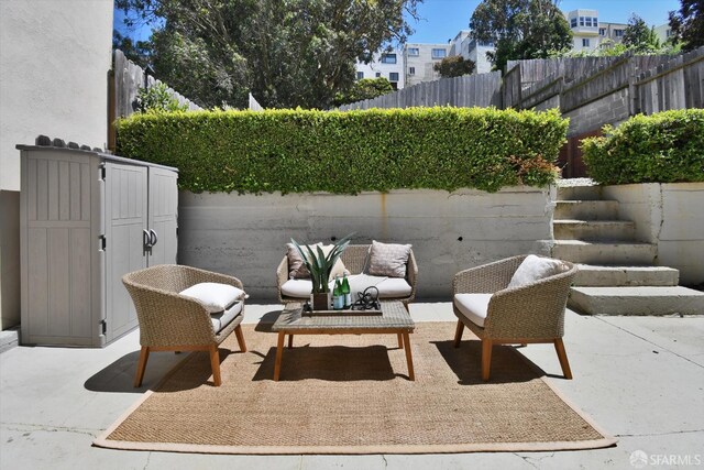 1675 Quint St, San Francisco, CA 94124 - view of patio with an outdoor hangout area