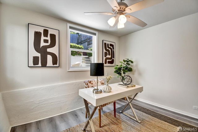 1675 Quint St, San Francisco, CA 94124 - office space with wood finished floors and ceiling fan
