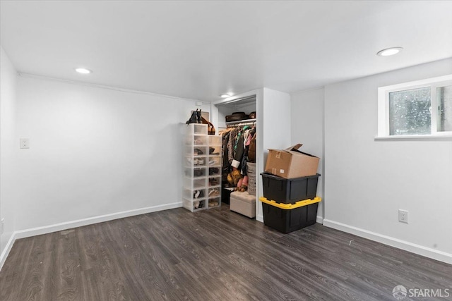 interior space featuring dark hardwood / wood-style flooring