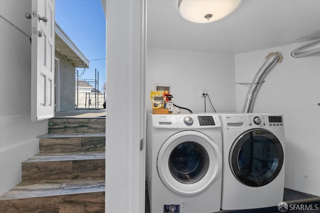 laundry room with washing machine and clothes dryer