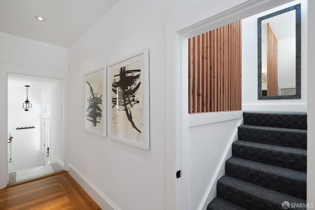 1141 Church St, San Francisco, CA 94114 - staircase with wood finished floors