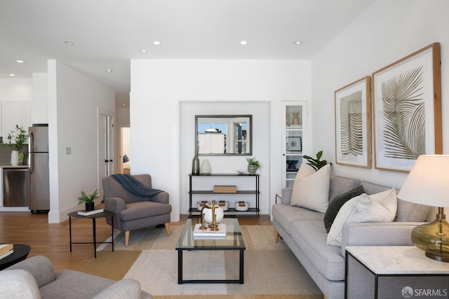1141 Church St, San Francisco, CA 94114 - living area featuring light wood-type flooring, recessed lighting, and baseboards