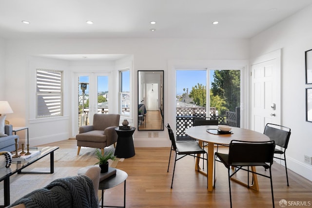 1141 Church St, San Francisco, CA 94114 - dining area with baseboards, recessed lighting, and light wood-style flooring