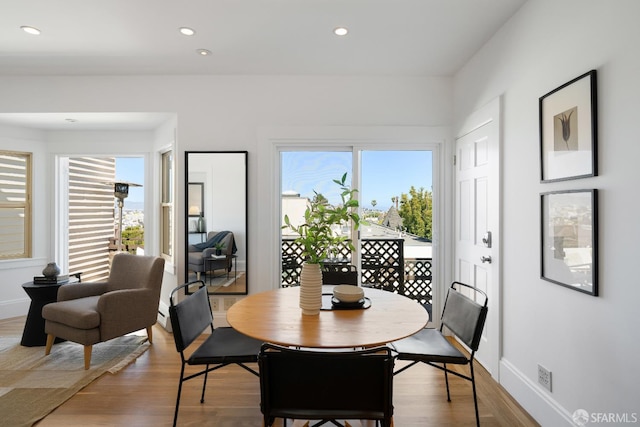 1141 Church St, San Francisco, CA 94114 - dining space featuring wood finished floors, recessed lighting, and baseboards