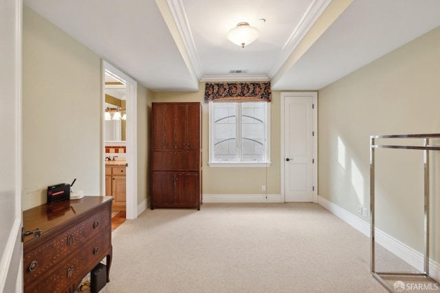 interior space featuring crown molding