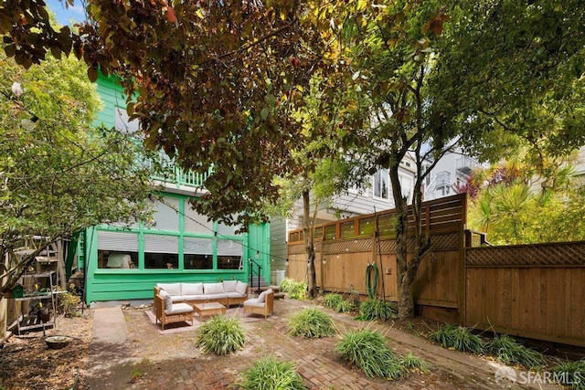 2013-2015 Golden Gate Ave, San Francisco, CA 94115 - view of yard with an outdoor living space and a patio area