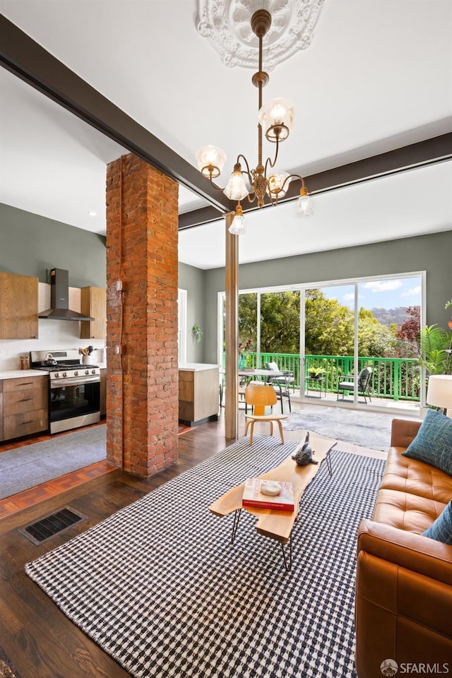 2013-2015 Golden Gate Ave, San Francisco, CA 94115 - living area with a chandelier and wood finished floors