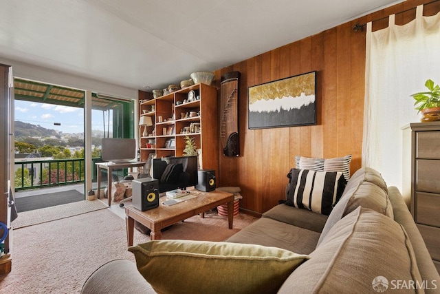 2013-2015 Golden Gate Ave, San Francisco, CA 94115 - carpeted living area with wood walls and an office area