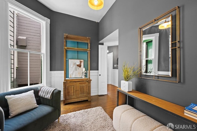 2013-2015 Golden Gate Ave, San Francisco, CA 94115 - living area featuring wood finished floors and a wainscoted wall