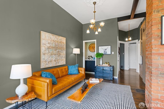 2013-2015 Golden Gate Ave, San Francisco, CA 94115 - living room featuring a high ceiling, a chandelier, and wood finished floors