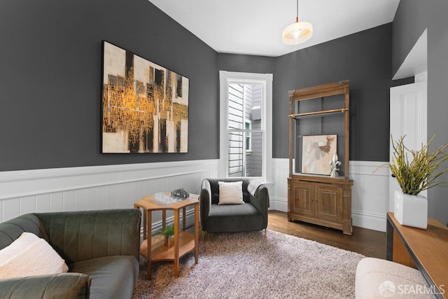 2013-2015 Golden Gate Ave, San Francisco, CA 94115 - living area featuring a wainscoted wall and wood finished floors