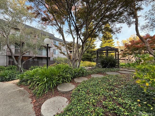 view of yard with a gazebo