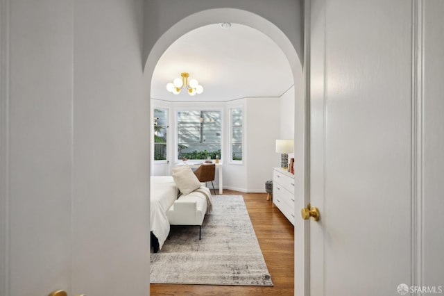 living area with wood-type flooring